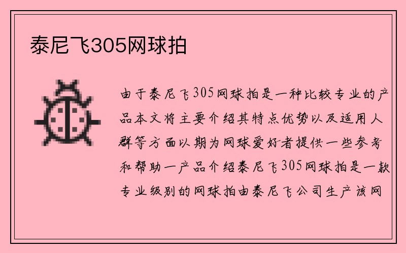 泰尼飞305网球拍